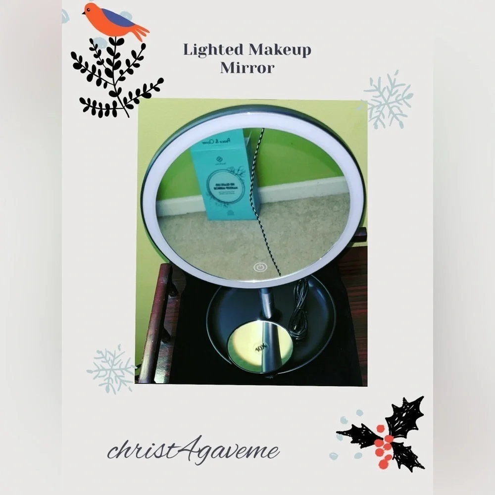 🆕 Peace & Clover HD Glass LED Makeup Mirror